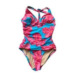 Haley and The Hound Vibrant Pink & Blue Floral Swimsuit M